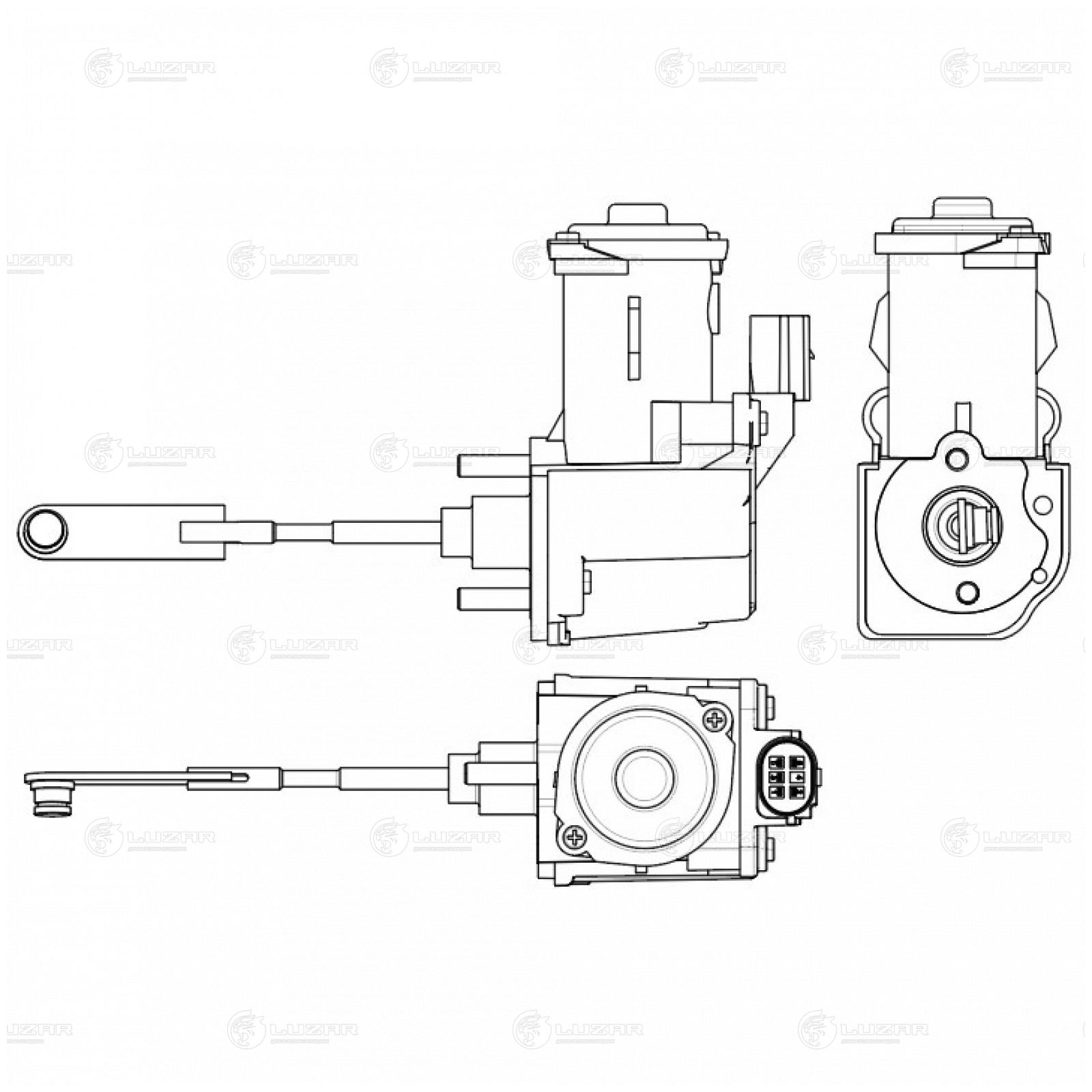 LUZAR LTC1800E Актуатор турбокомпрессора для а/м Skoda Yeti (09-)/VW Caddy (10-) 1.2T [CBZB] (тип RHF3) (LTC 1800e)