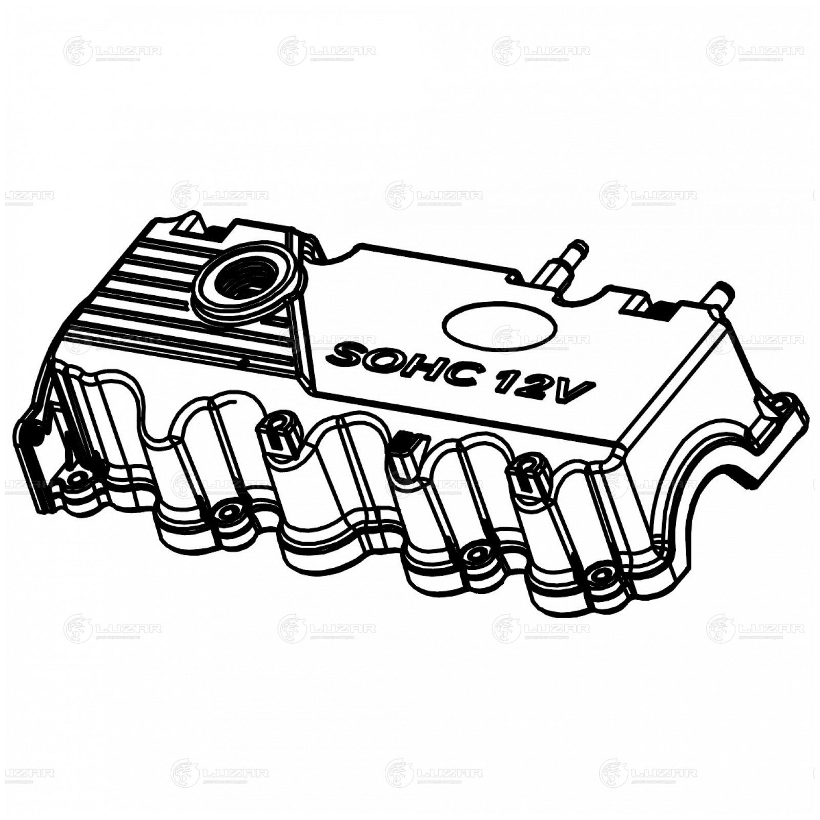 LUZAR LVPC0811 Крышка клапанная для а/м Hyundai Accent (99-)/Getz (02-) 1.3i/1.5i