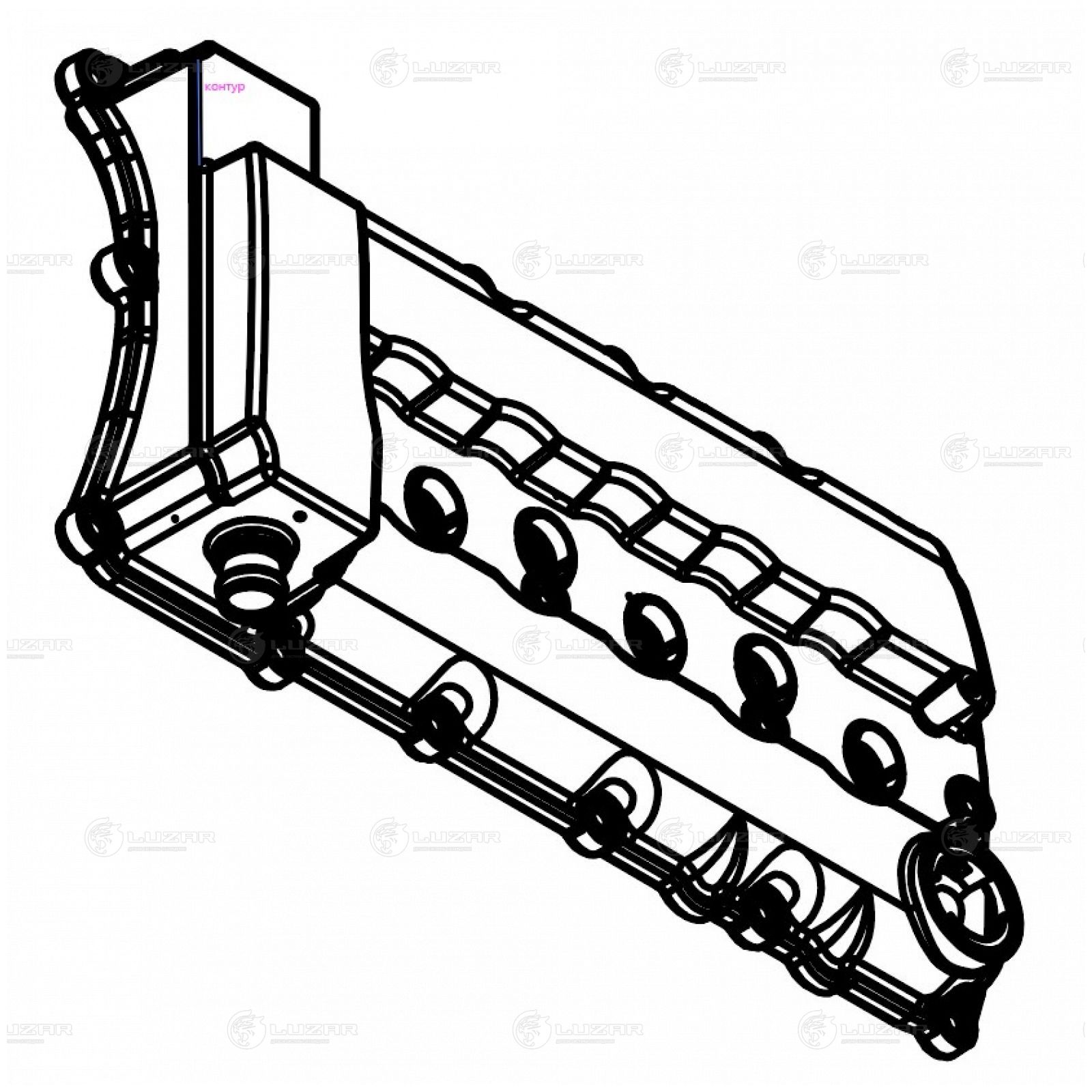 LUZAR LVPC1804 Крышка клапанная для а/м VW Touareg (02-)/Audi Q7 (06-) 3.6i (лев/прав) (алюм., с прокл.) (LVPC 1804