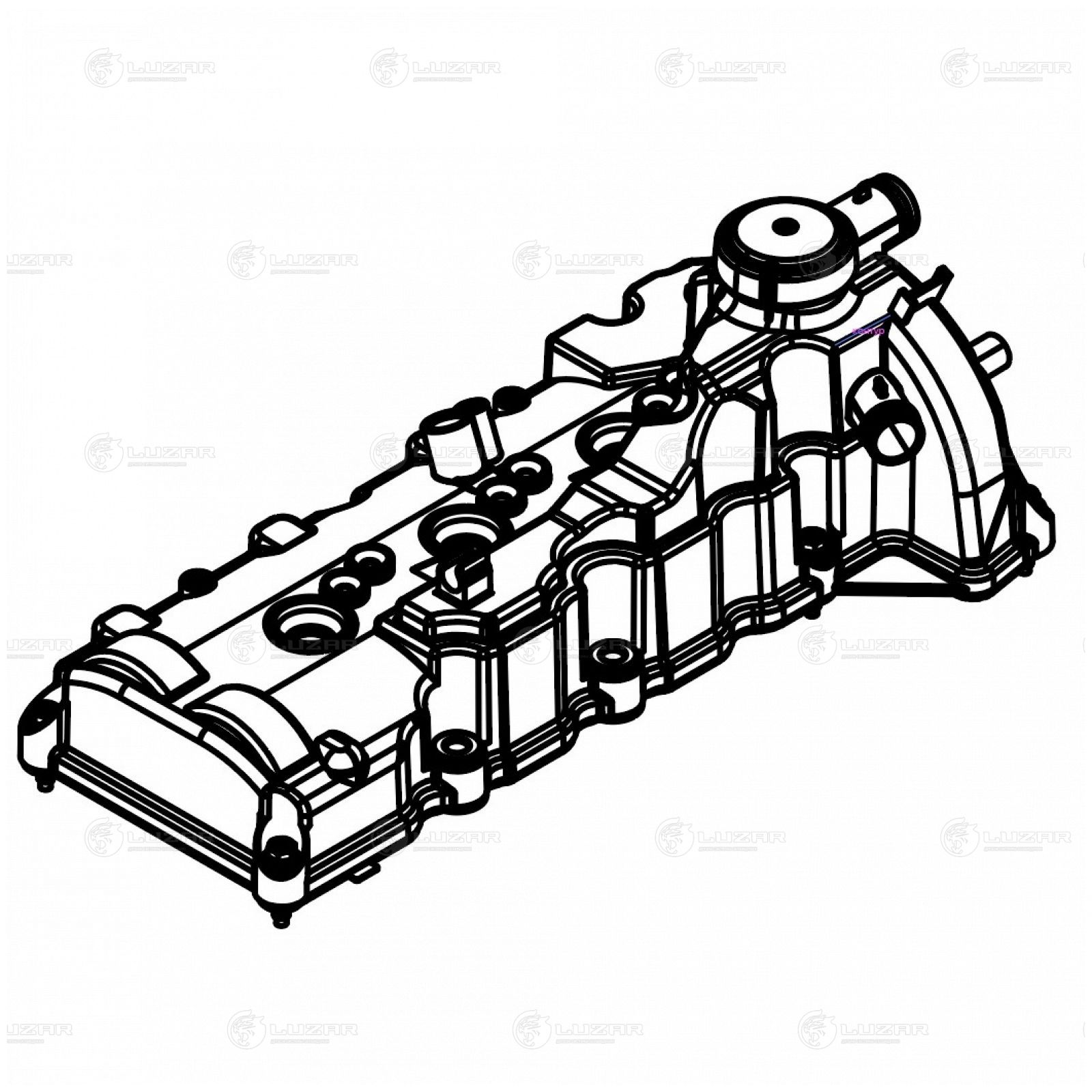 LUZAR LVPC1806 Крышка клапанная для а/м VW Touareg (10-)/Porsche Cayenne (10-) 3.0D (правая) (LVPC 1806)