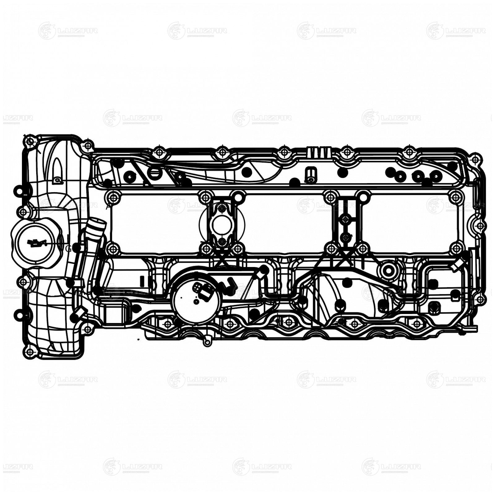 LUZAR LVPC2605 Крышка клапанная для а/м BMW X5 E70 (07-)/X6 F16 (14-) 3.0i (алюм. с прокл.) (LVPC 2605)