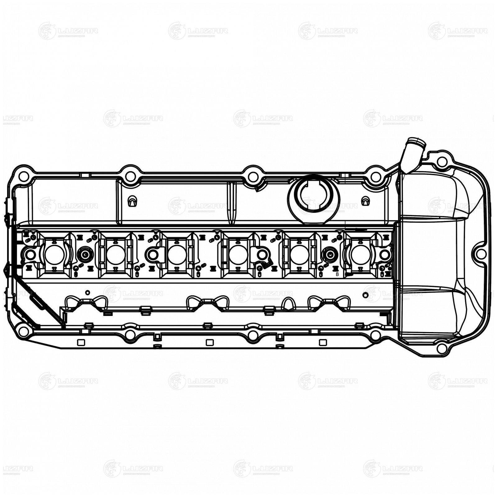 LUZAR LVPC2609 Крышка клапанная для а/м BMW X5 E53 (00-)/5 E39 (95-) 2.5i/3.0i (алюм., с прокл.) (LVPC 2609)