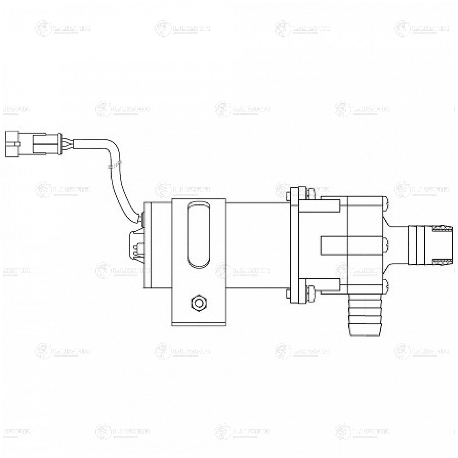 LUZAR LWP0305 Насос водяной (электр.) (20мм, 12В, евроразъём) для а/м ГАЗ 3302 (LWP 0305)