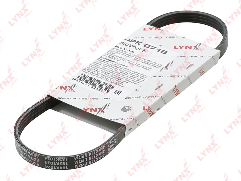 LYNXAUTO 4PK0718 Ремень поликлиновой подходит для CHEVROLET Matiz 1.0, RENAULT Logan/Sandero 1.4-1.6 04, TOYOTA Previa 2.4 90-00 4PK0718