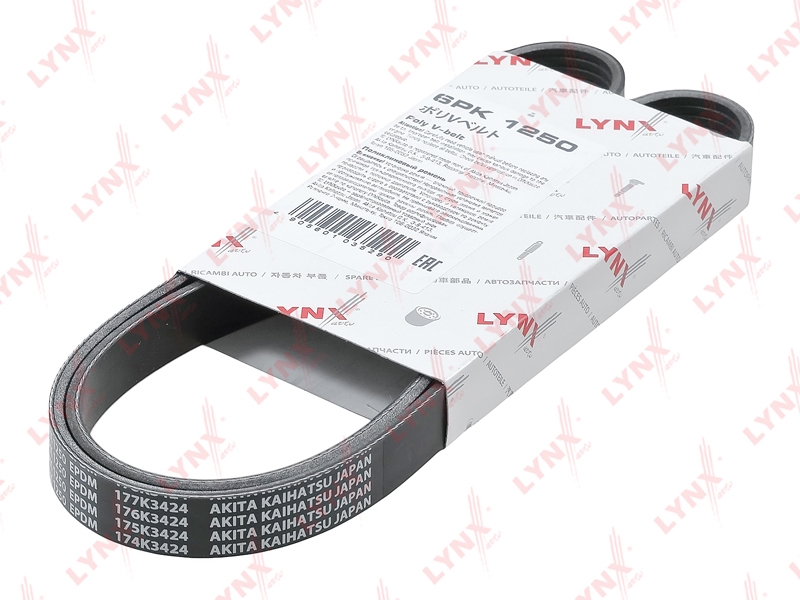 LYNXAUTO 6PK1250 Ремень поликлиновой (EPDM, Power Max)