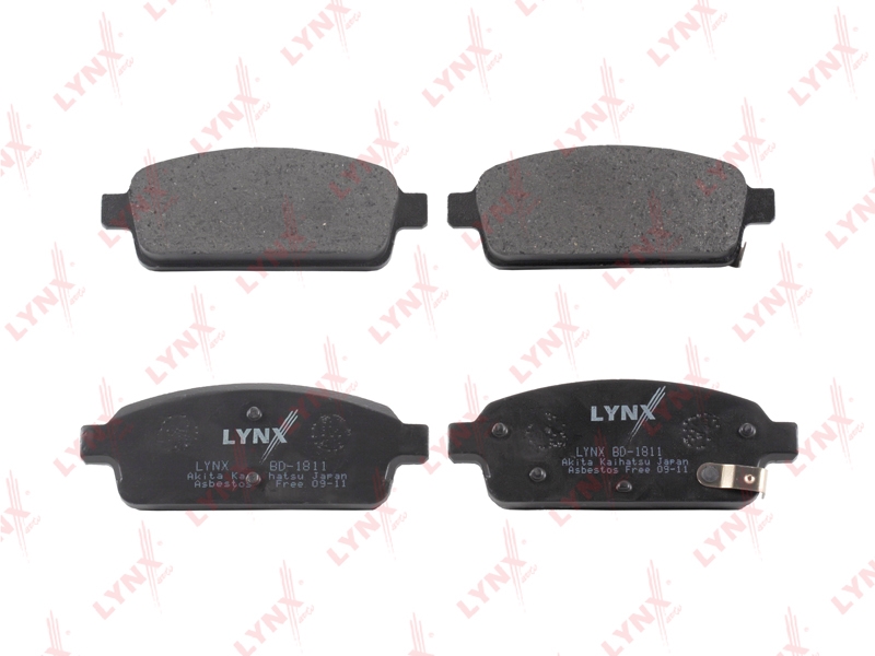 LYNXAUTO BD1811 Колодки тормозные задние подходит для CHEVROLET Cruze 09, OPEL Astra J 1.3D-2.0TD 09 BD-1811