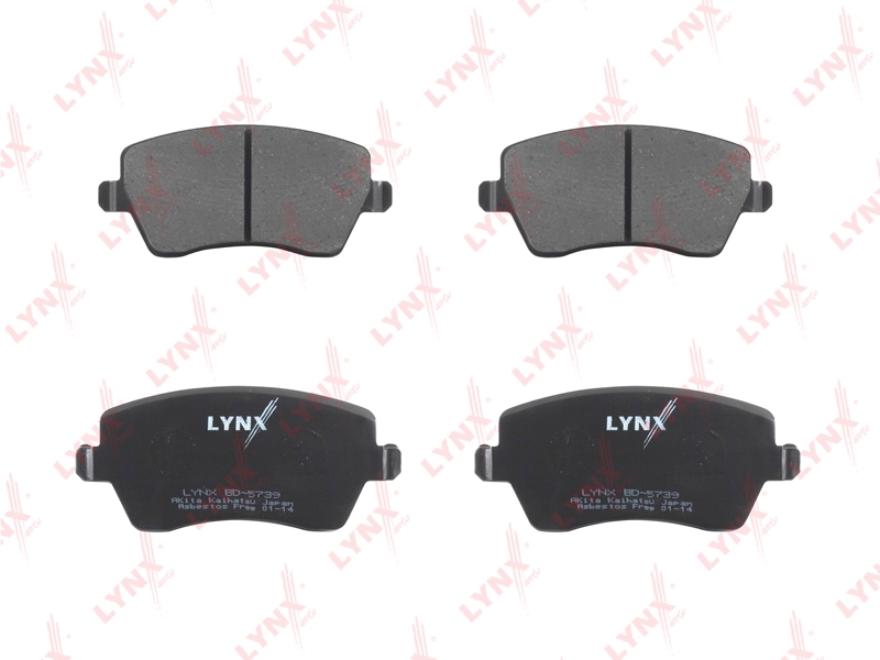 LYNXAUTO BD5739 Колодки тормозные LADA LARGUS/NISSAN NOTE/RENAULT DUSTER/KANGOO/KAPTUR пер.