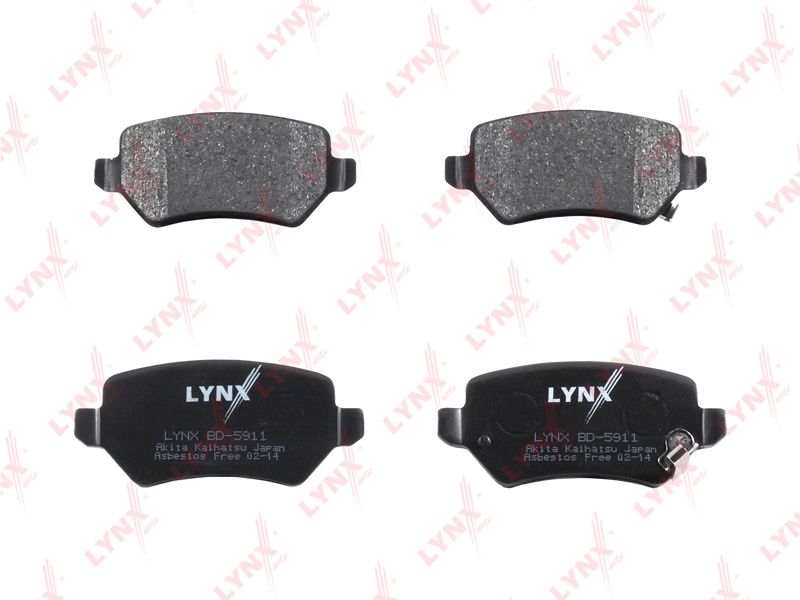 LYNXAUTO BD5911 Колодки тормозные задние подходит для Opel Astra G 01-04/H 04/Meriva 03/Zafira 01 BD-5911