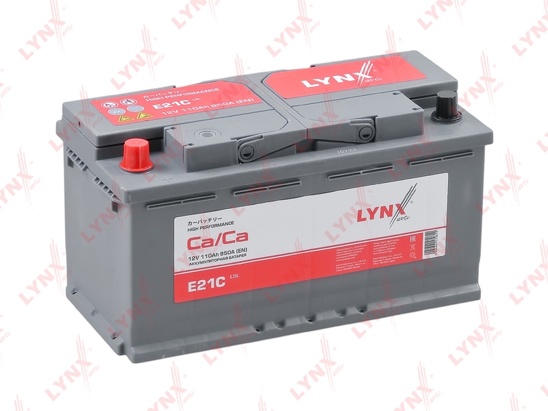 LYNXAUTO E21C Аккумулятор L5L, 110 Ah, 850 A, прямая, 351X174X189 ETN 60038L