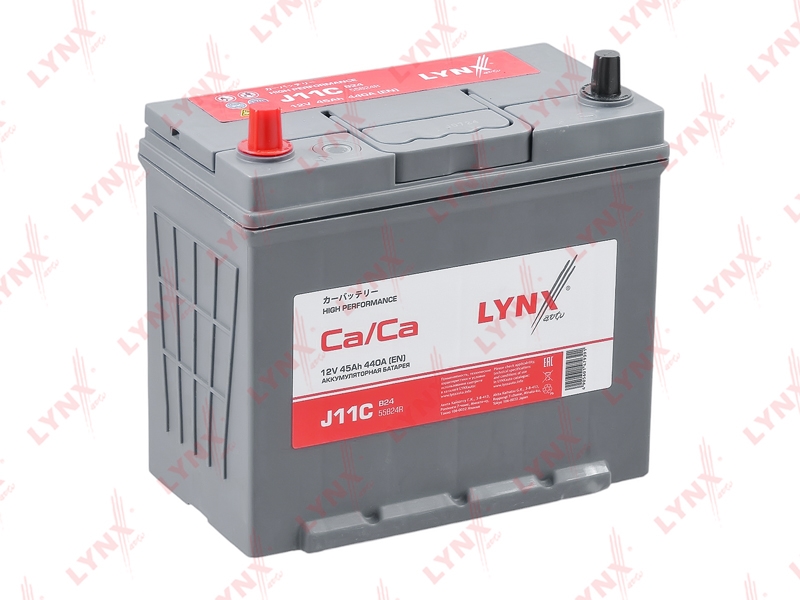 LYNXAUTO J11C Аккумулятор 45 Ah, 440 A, прямая, 236X128X220, JIS 55B24R
