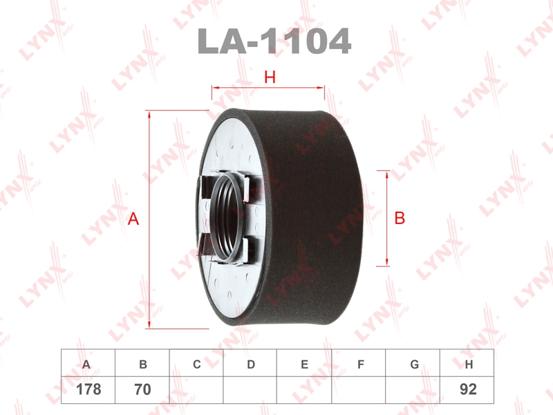 LYNXAUTO LA1104 Фильтр воздушный