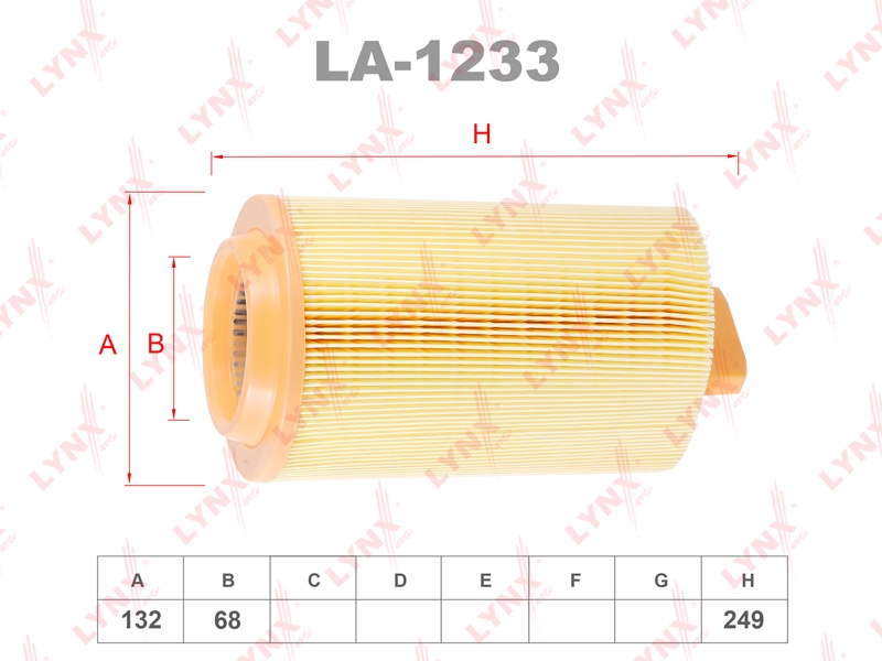 LYNXAUTO LA1233 Фильтр воздушный