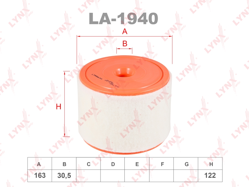 LYNXAUTO LA1940 Фильтр воздушный
