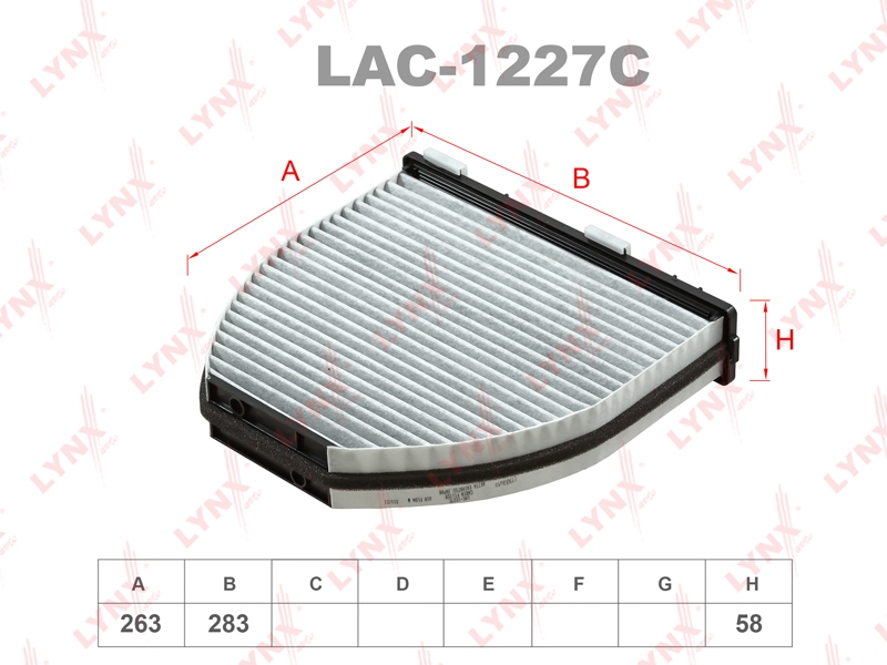 LYNXAUTO LAC1227C Фильтр салонный угольный
