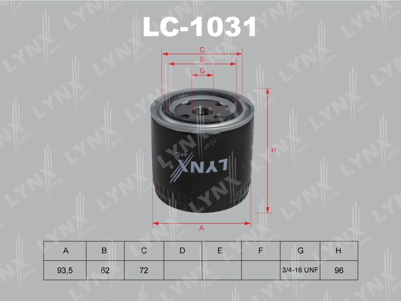 LYNXAUTO LC1031 Фильтр масляный подходит для LADA 2101-07/Moskvich 2141(M06) LC-1031