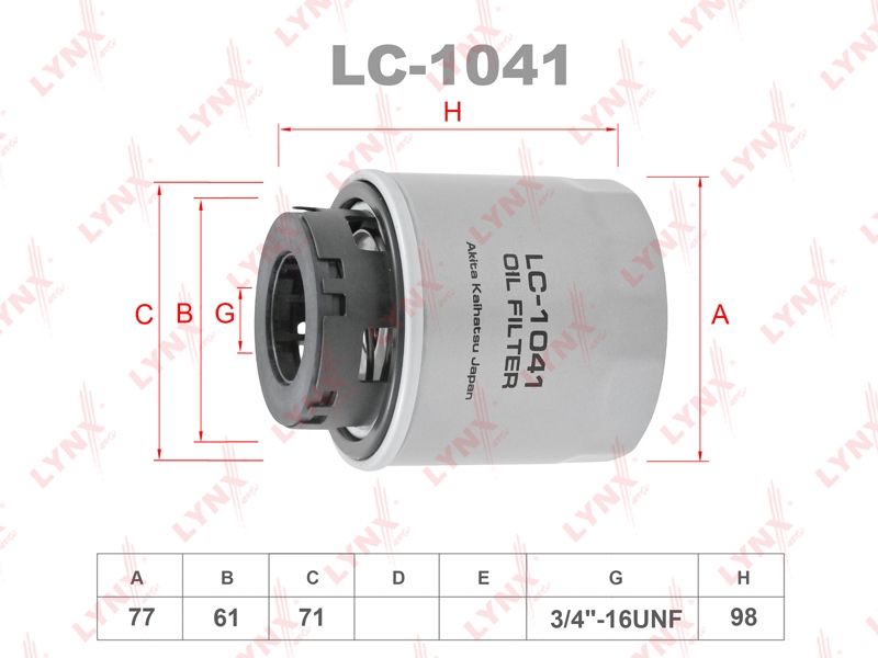 LYNXAUTO LC1041 Фильтр масляный