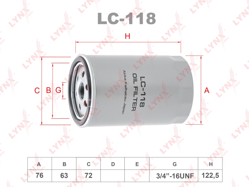 LYNXAUTO LC118 Фильтр масляный