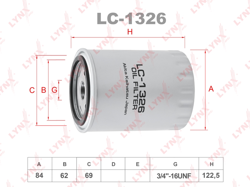 LYNXAUTO LC1326 Фильтр масляный