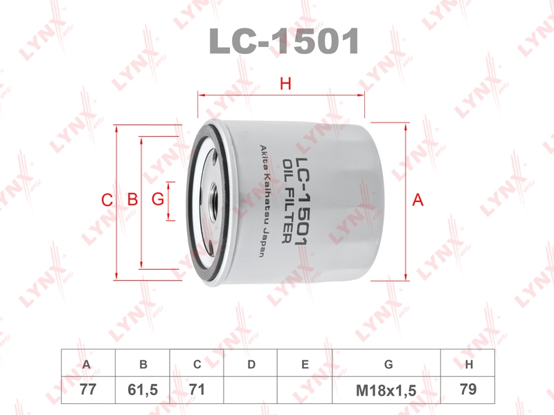 LYNXAUTO LC1501 Фильтр масляный OPEL/GM/DAEWOO