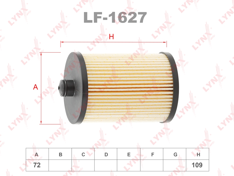 LYNXAUTO LF1627 Фильтр топливный (картридж)