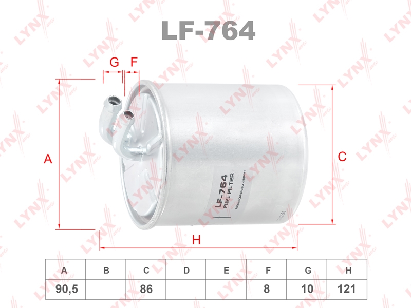 LYNXAUTO LF764 Фильтр топливный