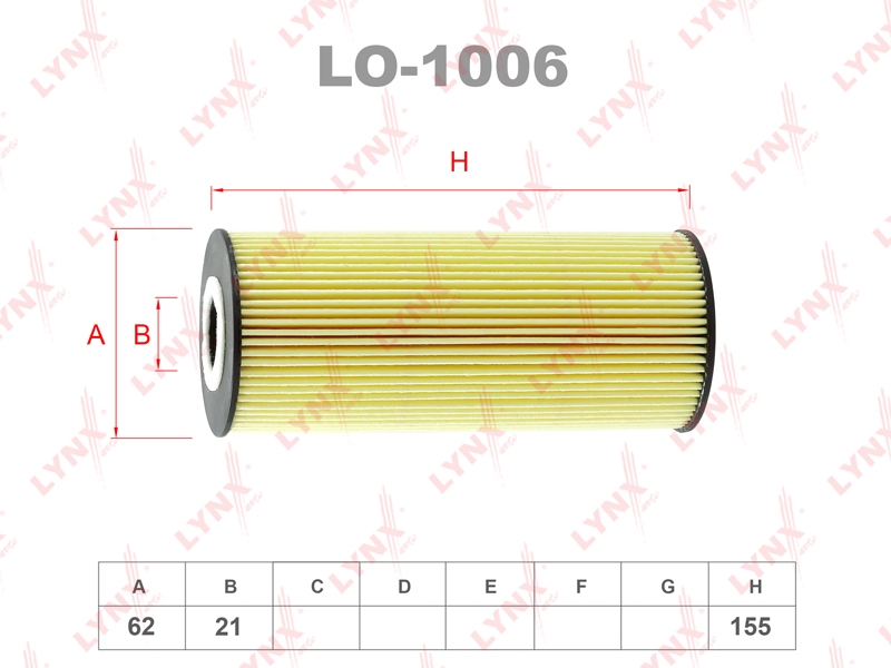 LYNXAUTO LO1006 Фильтр масляный (картридж)