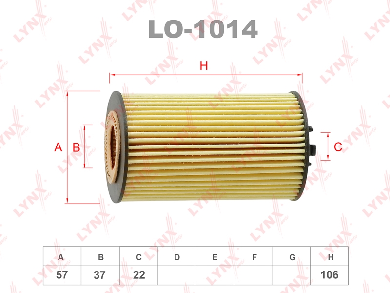 LYNXAUTO LO1014 Фильтр масляный (картридж)