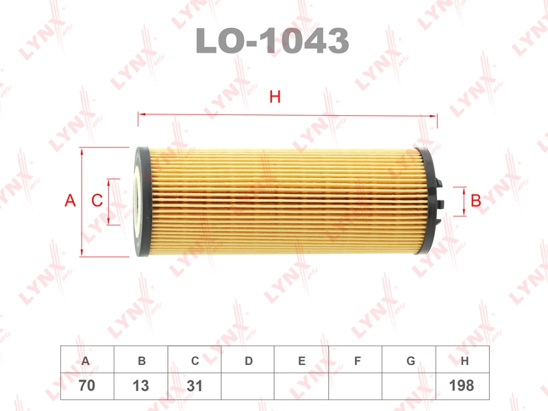 LYNXAUTO LO1043 Фильтр масляный (картридж)