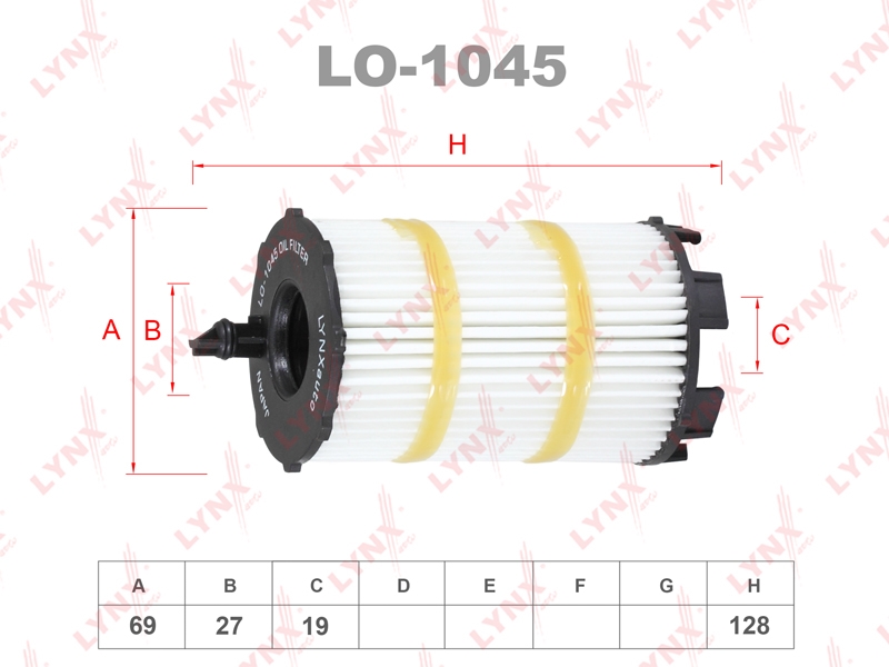LYNXAUTO LO1045 Фильтр масляный (картридж)