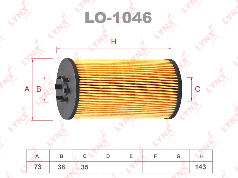 LYNXAUTO LO1046 Фильтр масляный (картридж)