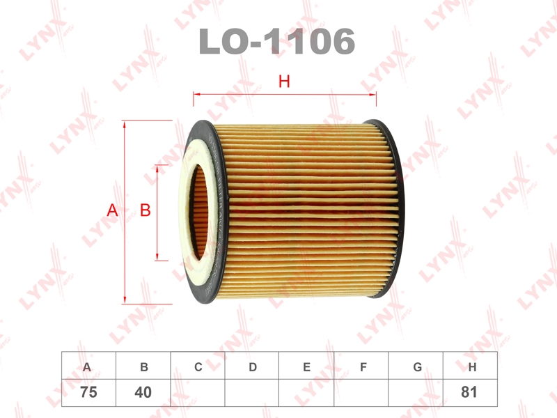 LYNXAUTO LO1106 Фильтр масляный (картридж)