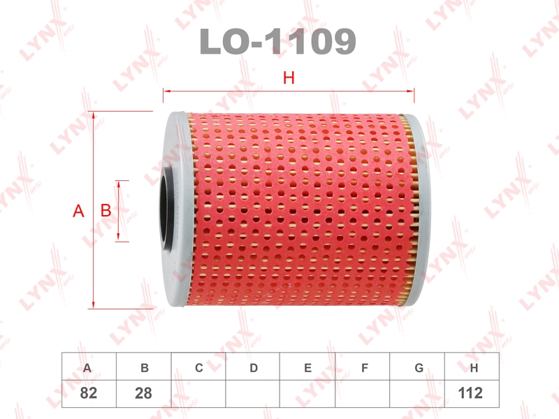 LYNXAUTO LO1109 Фильтр масляный (картридж)