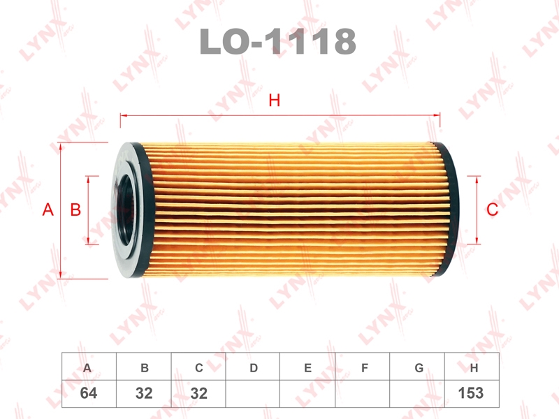 LYNXAUTO LO1118 Фильтр масляный (картридж)