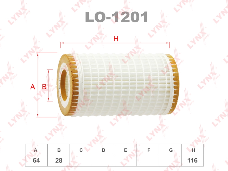 LYNXAUTO LO1201 Фильтр масляный (картридж)