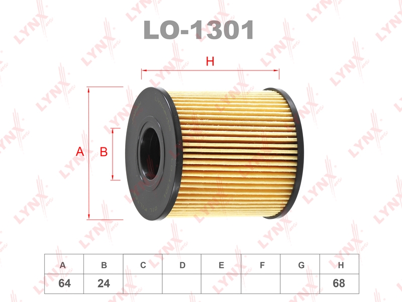 LYNXAUTO LO1301 LO-1301 Фильтр масляный LYNXauto