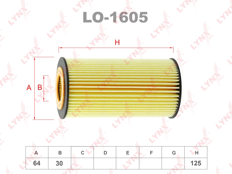 LYNXAUTO LO1605 Фильтр масляный (картридж)