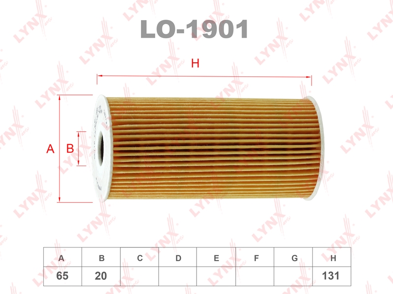 LYNXAUTO LO1901 Фильтр масляный KIA SORENTO/SPORTAGE/HYUNDAI ix35 2.0/2.2 CRDI 09-