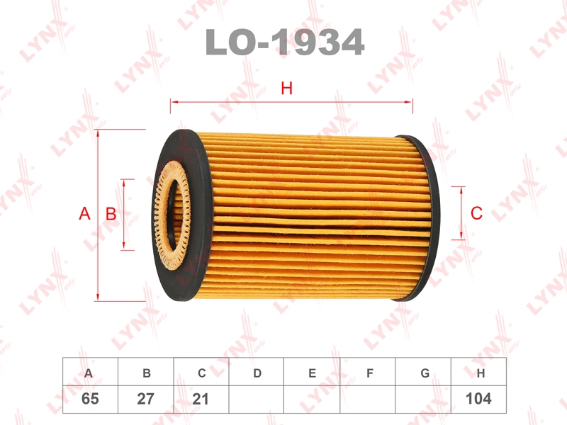 LYNXAUTO LO1934 Фильтр масляный VAG 1.6D-2.0D 12-