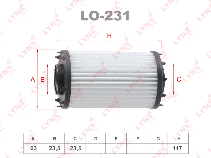 LYNXAUTO LO231 Фильтр масляный (картридж)