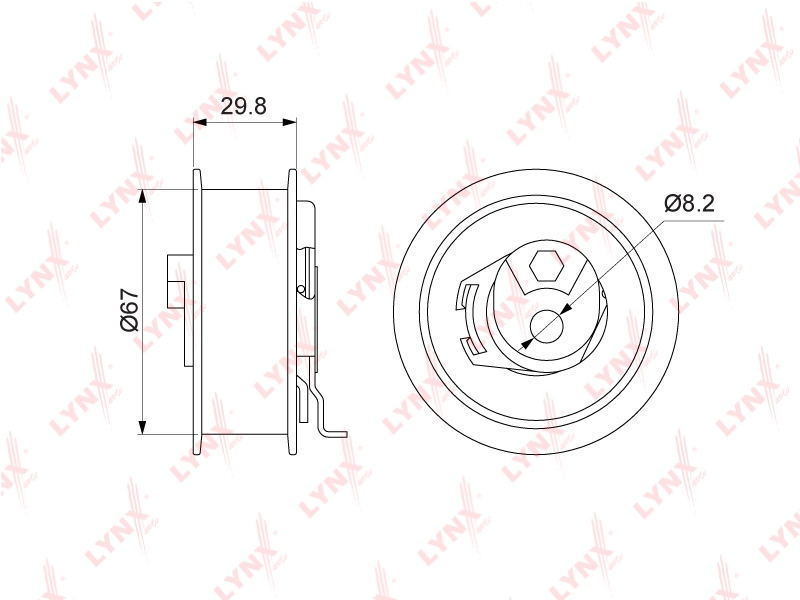 LYNXAUTO PB1239 Ролик ремня ГРМ VAG A3/TT/GOLF 5/6 2.0 06-