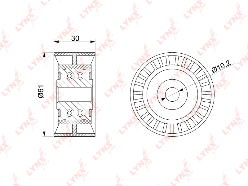 LYNXAUTO PB3149 Ролик ремня ГРМ CITROEN C3/C4/C5/FORD FOCUS 1.4/1.6 02-