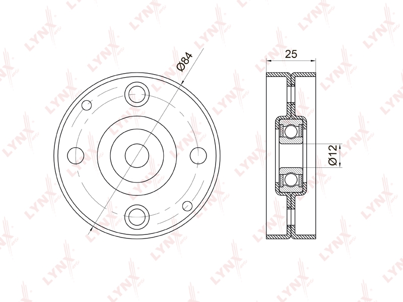 LYNXAUTO PB5014 Ролик ремня приводного NISSAN Almera(N16) 1.5-1.8 00>