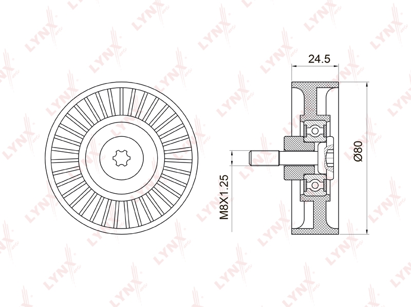 LYNXAUTO PB5024 Ролик ремня приводного MB M102/OM601/VW LT/SSANGYONG