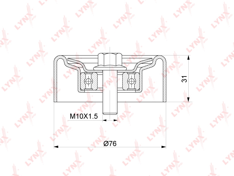 LYNXAUTO PB5349 Ролик натяжного механизма / приводной подходит для HYUNDAI Elantra 1.6 06 / i20 1.4-1.6 08 / i30(F/GD) 1.4-1.6 07 / i40 1.6 11 / ix20 1.4-1.6 10 / ix35 1.6 10 / Solaris 1.4-1.6 10,  PB-5349