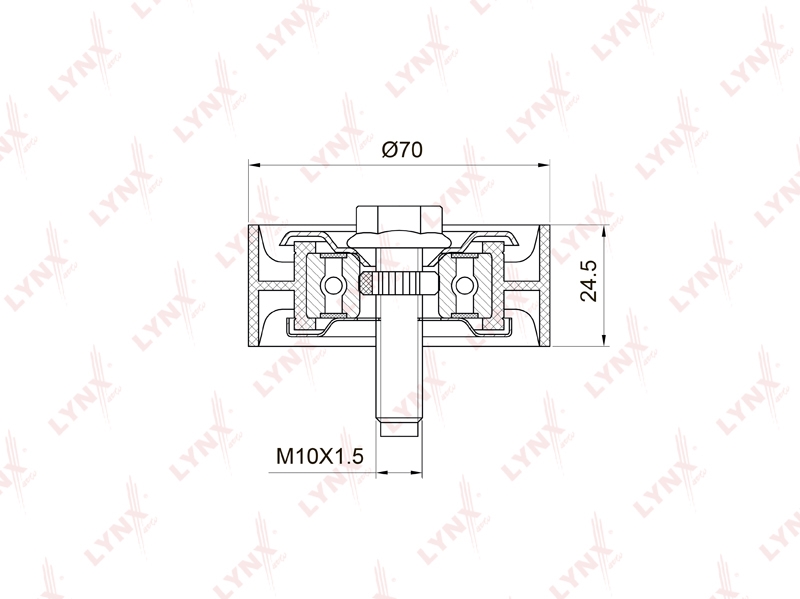 LYNXAUTO PB7020 Ролик направляющий / приводной подходит для MITSUBISHI ASX 1.8-2.0 10 / Lancer 1.8-2.0 08 / Outlander II 2.0-2.4 06-12, CITROEN C-Crosser 2.0-2.4 08, CHRYSLER Sebring 2.0-2.4 07-10, JEE PB-7020