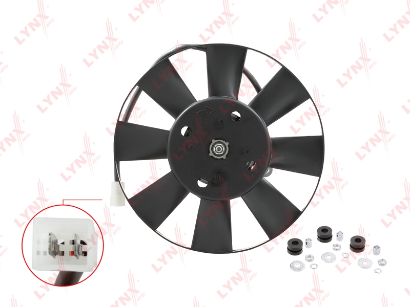 LYNXAUTO RF1582 Вентилятор радиатора LADA 2108-099/2113-15/PRIORA 2170-72