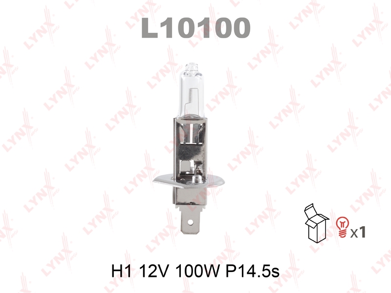 LYNXAUTO L10100 Лампа галогеновая [H1 12V 100W P14.5S]