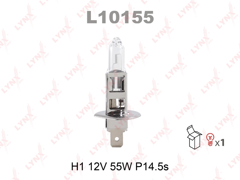LYNXAUTO L10155 Лампа галогеновая [H1 12V 55W P14.5S]