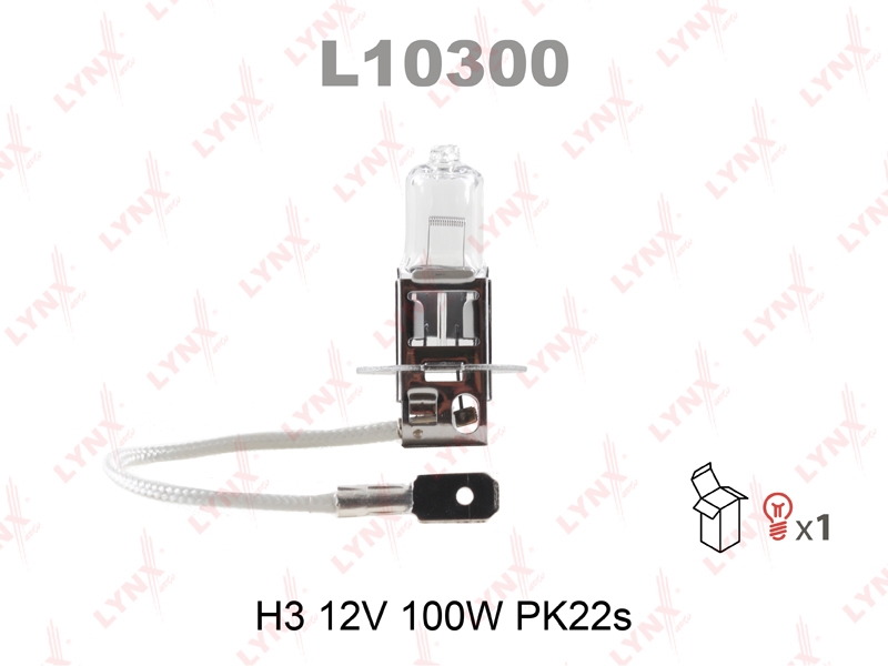 LYNXAUTO L10300 Лампа галогеновая [H3 12V 100W PK22S]