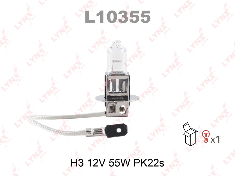 LYNXAUTO L10355 Лампа галогеновая H3 12V 55W PK22S  L10355